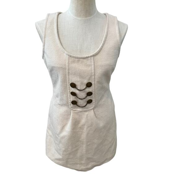 Tulle Los Angeles wool mod Twiggy Mini Dress Winter White M - Picture 1 of 9